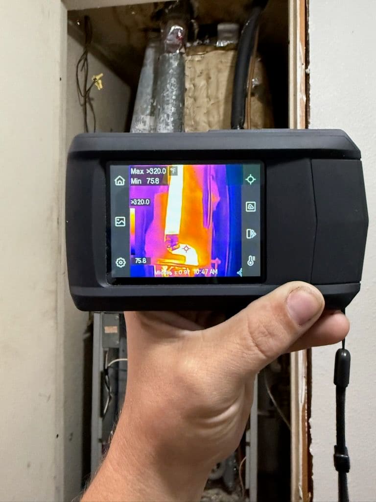 Project Overheating Flue Pipe Detected with Thermal Camera image
